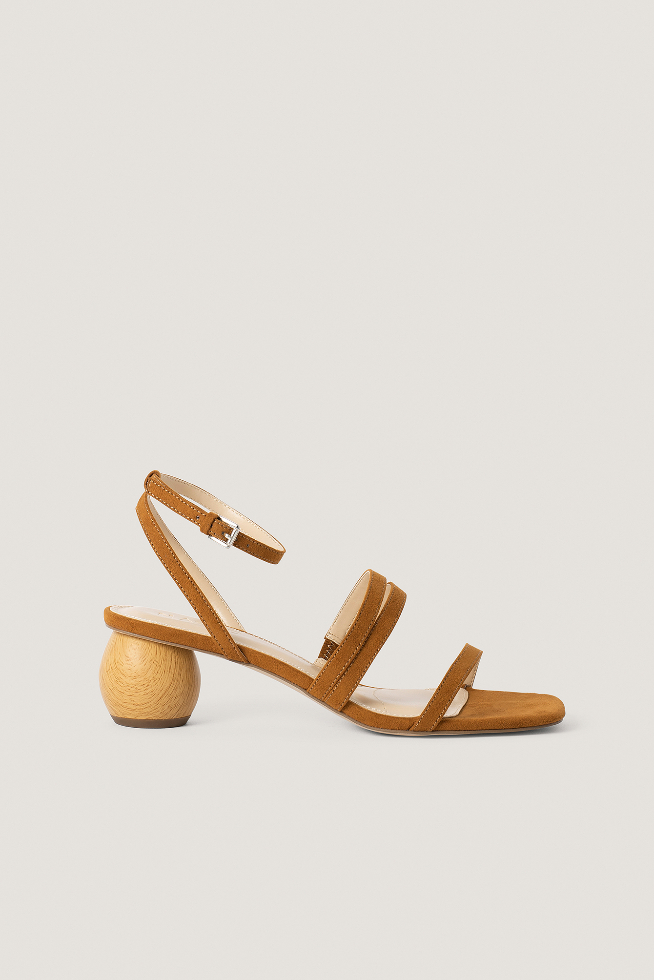 Brown Wooden Heel Sandals
