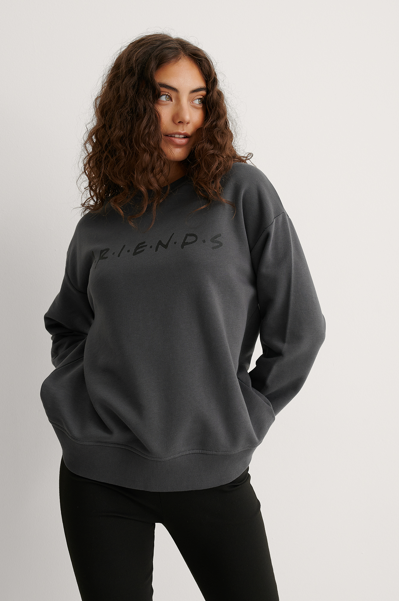 Grey Friends FRIENDS Oversized Printed Sweater
