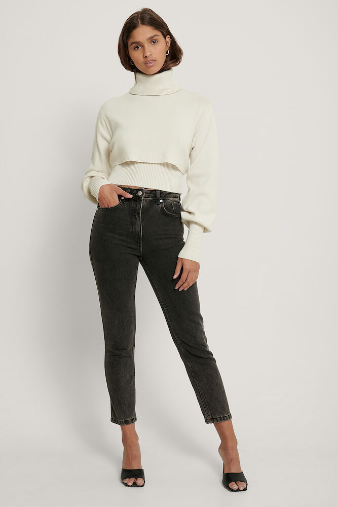 Cropped Rib Knitted Top