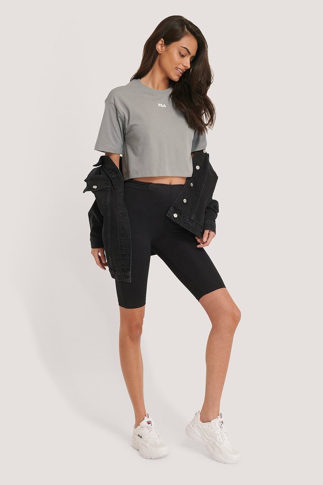 Magola Oversized Cropped Tee Outfit.