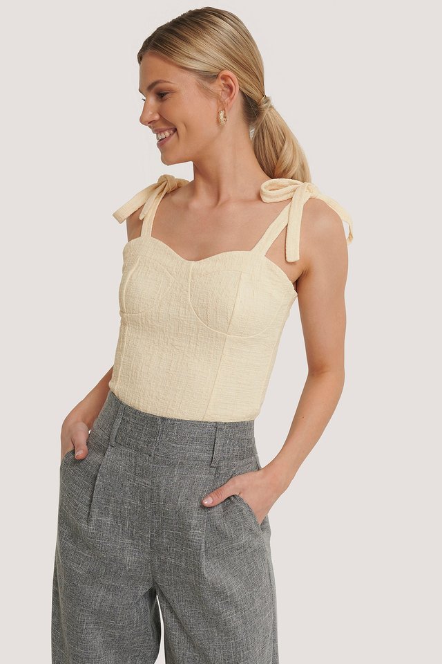 Bustier Knot Top Outfit.