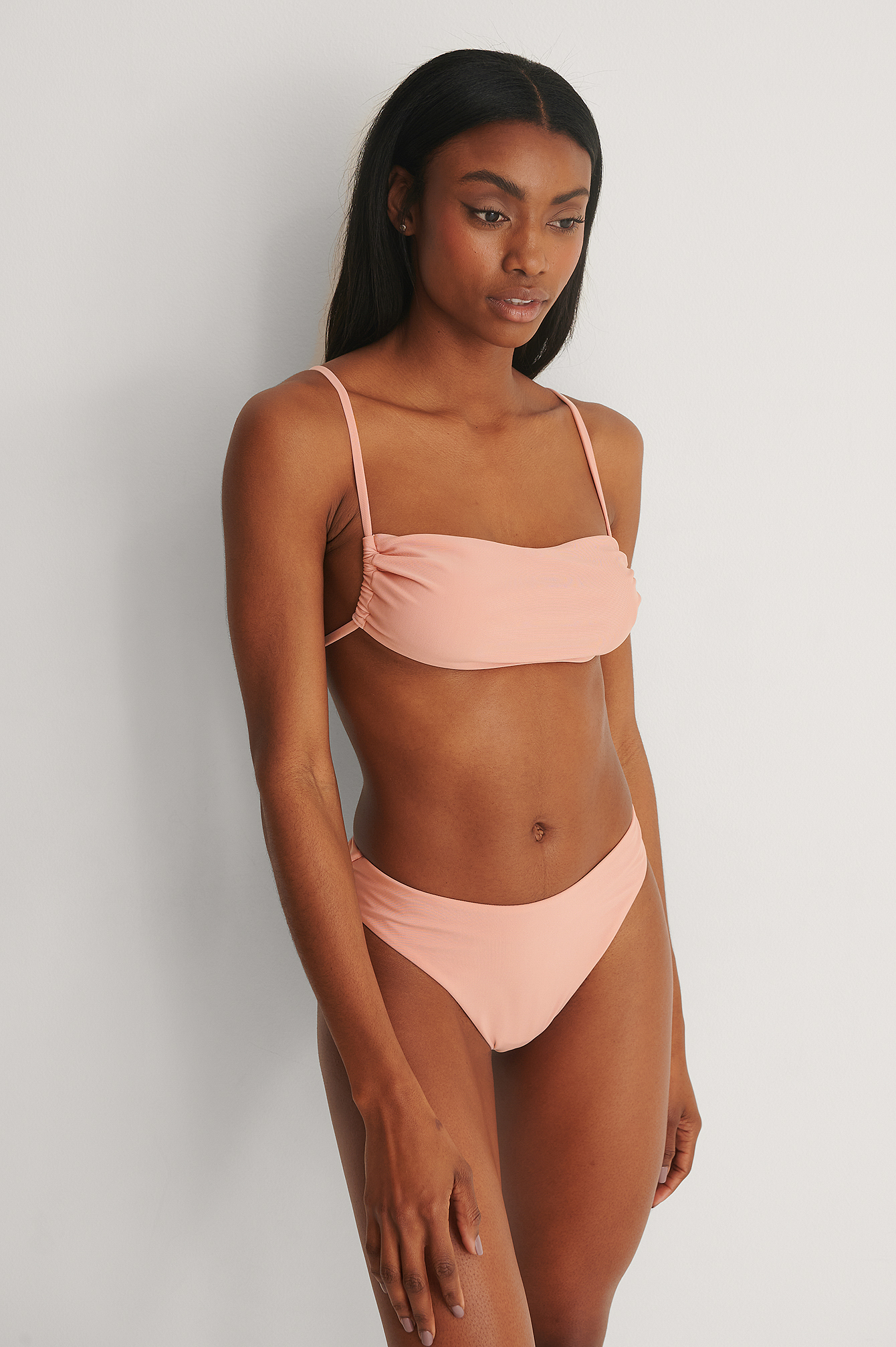 Pink Recycled Gathered Side Bikini Top