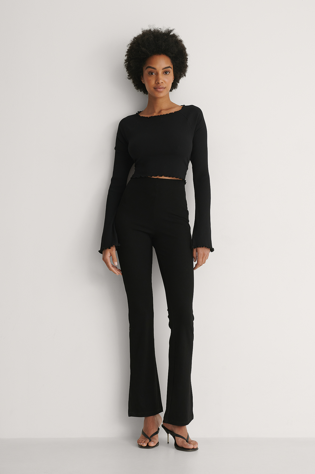 Slit Detail Ribbed Pants Outfit