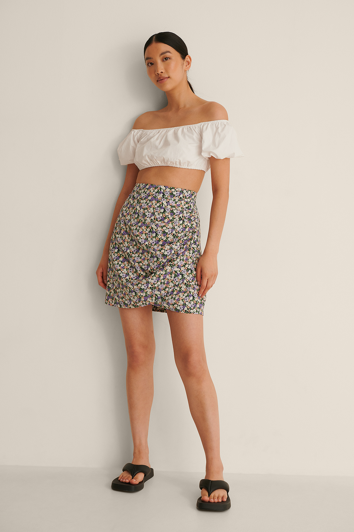 Draped Mini Skirt Outfit.