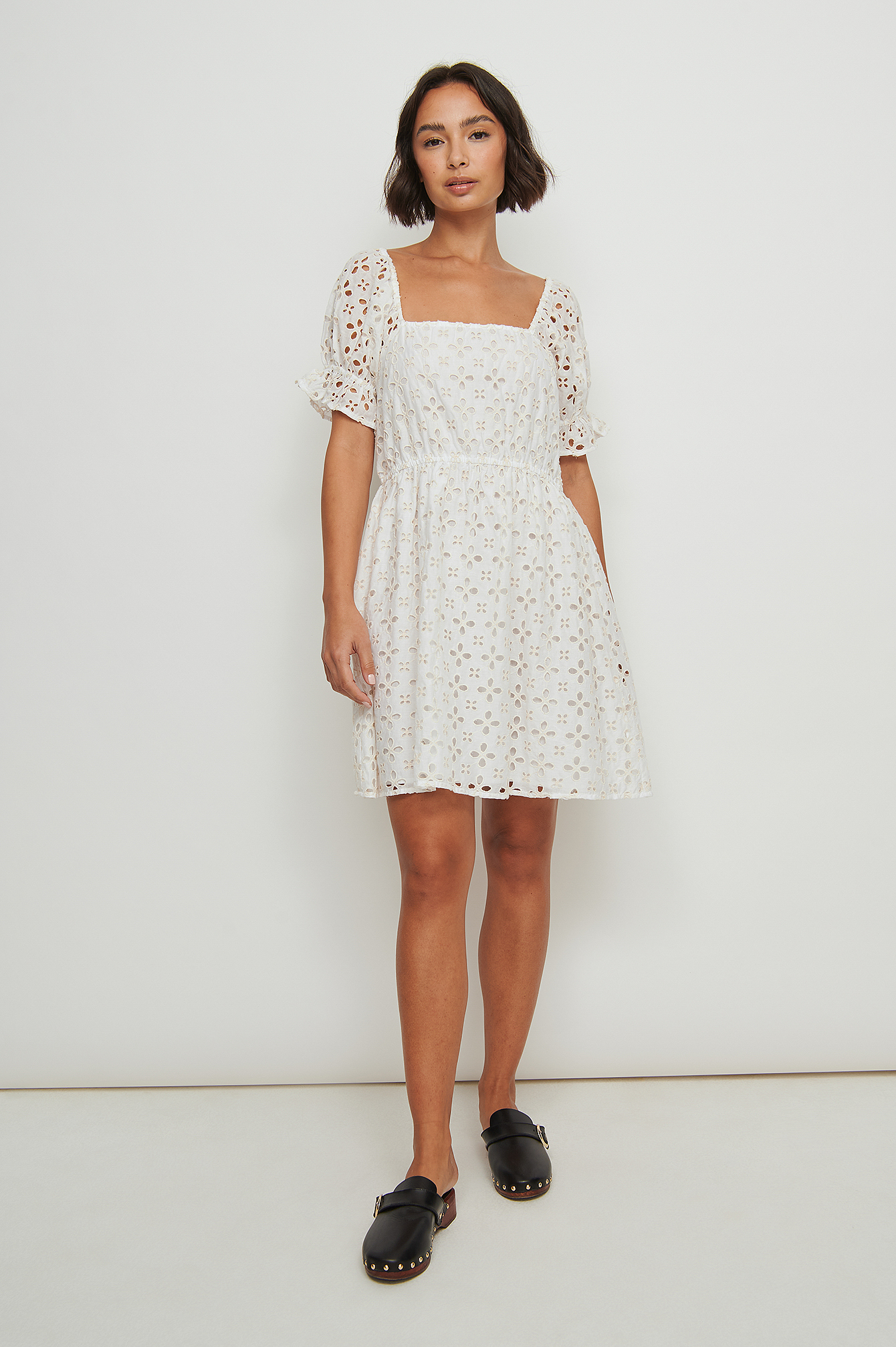 Puff Sleeve Anglaise Dress Outfit