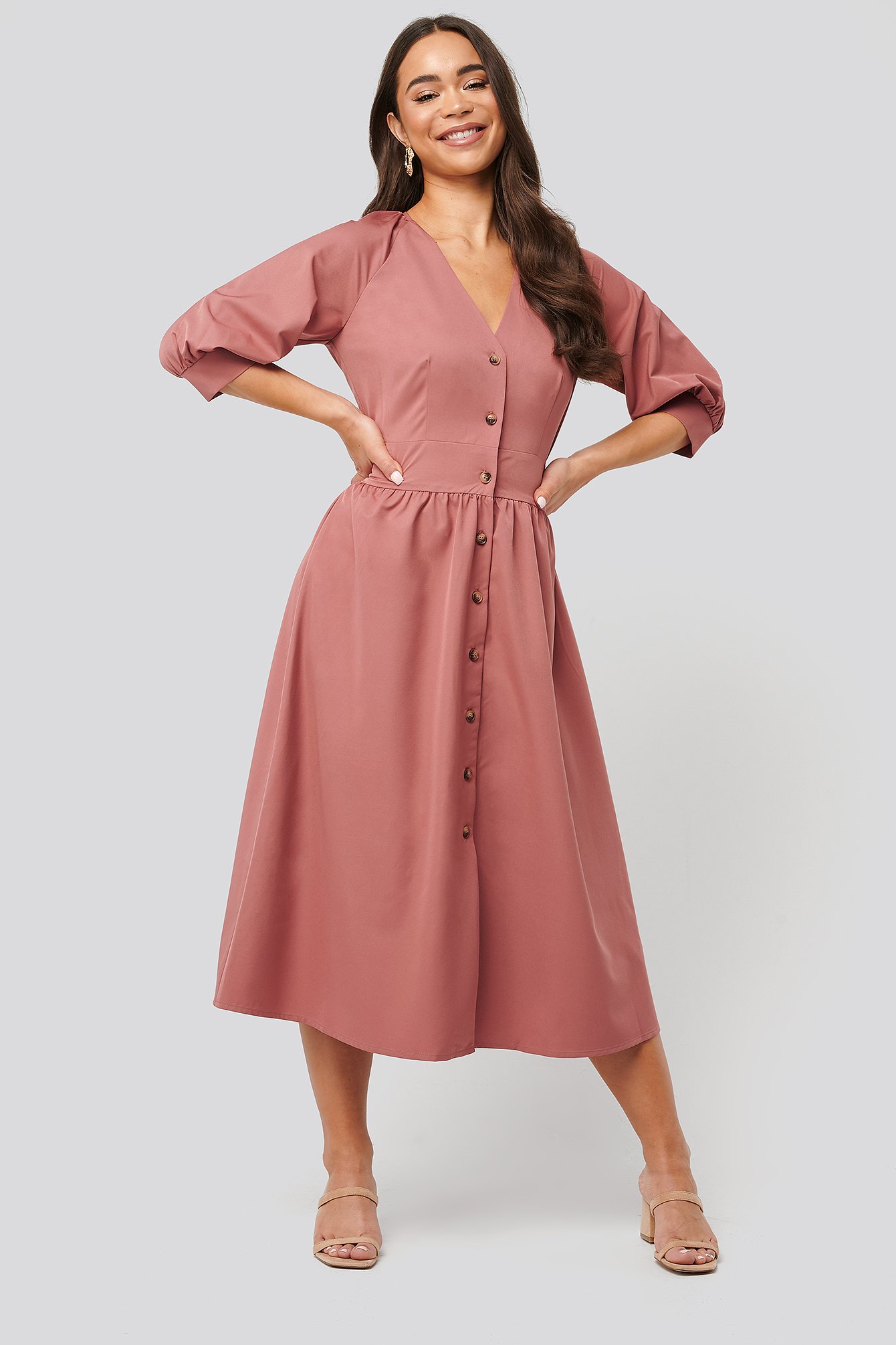 Belted Balloon Sleeve Dress Outfit