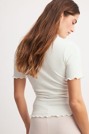 Offwhite Babylock Ribbed Top