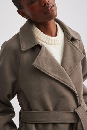 Taupe Belted Coat