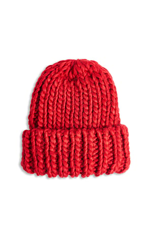 Red Chunky Knitted Beanie