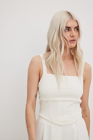 Offwhite Corset Detailed Structured Top