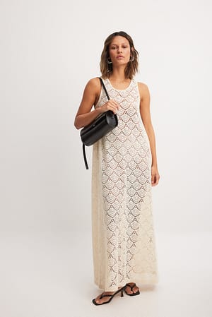 Offwhite Crochet Maxi Dress