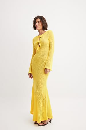 Yellow Crochet Maxi Dress
