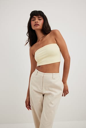 Light Yellow Cropped Tube Top