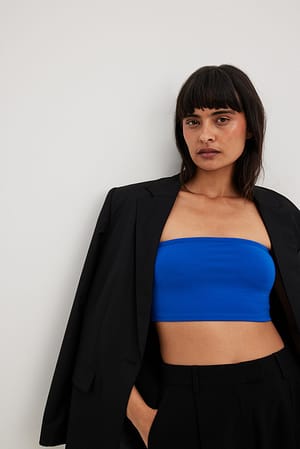 Blue Cropped Tube Top