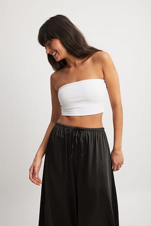 White Cropped Tube Top
