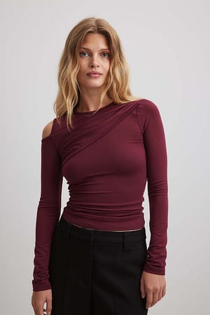 Red Cut Out Detail Top