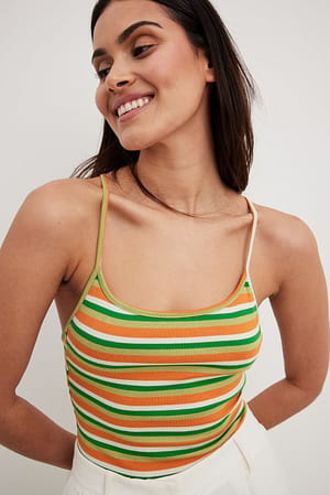 Green/Orange Deep Back Stripe Body