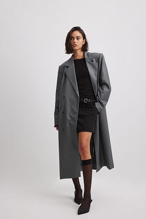 Grey Double Breasted Trenchcoat