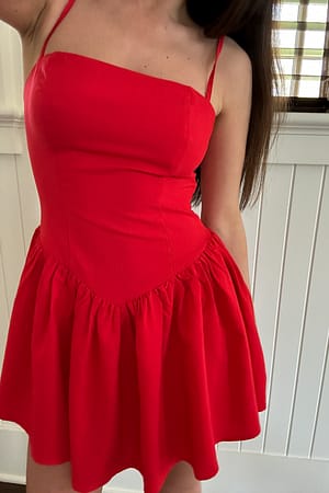 Red Fairy Cut Mini Dress