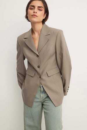 Taupe Fitted Blazer