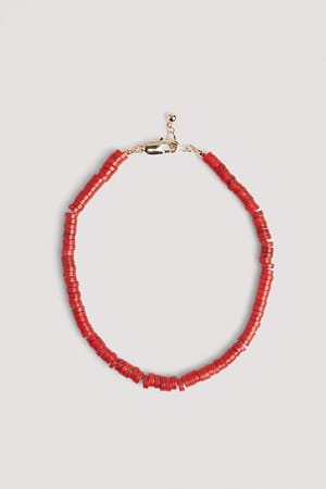 Red Flat Shell Anklet