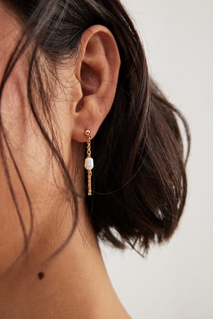 Gold Boucles d’oreilles pendantes en perles