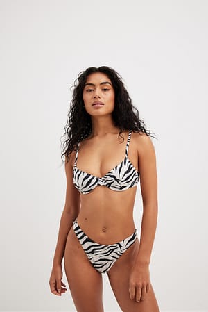 Zebra High Cut Bikini Panty