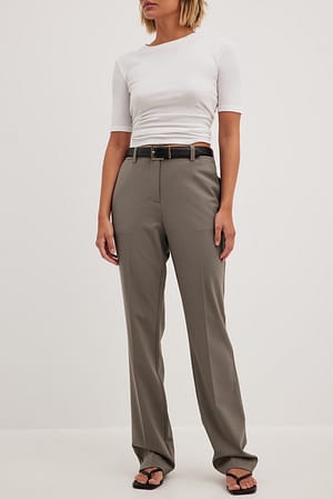 Walnut High Waist Fitted Flared Pants