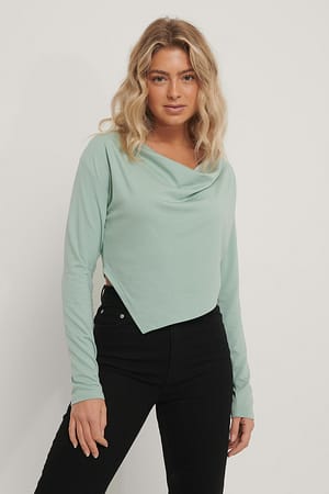 Turquoise Draped Top