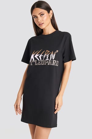 Black Keepin It T-shirt Dress