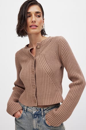 Brown Knitted Cardigan