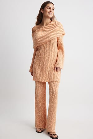 Apricot Knitted Loose Pants