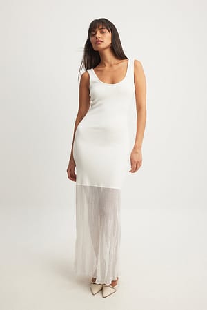 Offwhite Knitted Maxi Dress