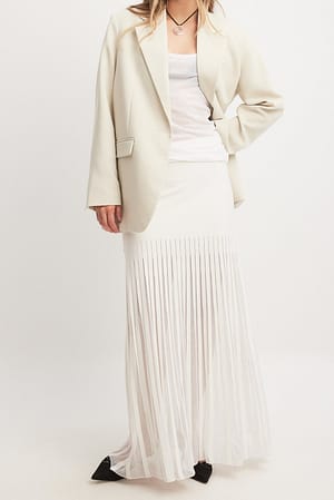 White Knitted Maxi Skirt