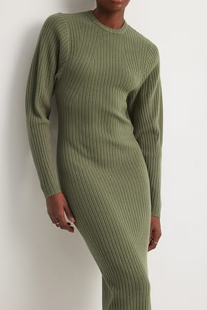 Green Knitted Midi Dress