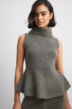 Grey Knitted Top