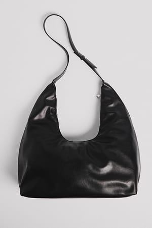 Black Large Rounded Tote Bag