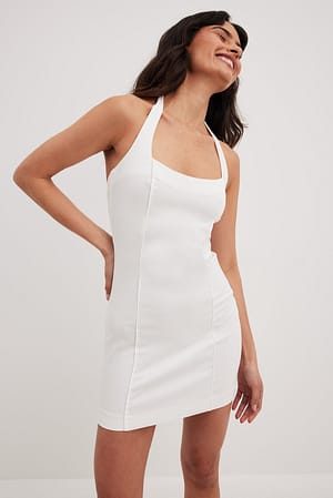 Offwhite Mini Halterneck Dress