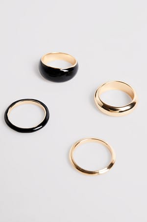 Black/Gold Mixed Colored Rings