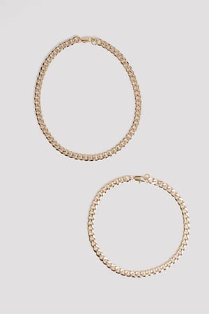 Gold 2-pack Chunky Gold Plated Chain