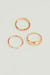 3-Pack Gold Plated Wavy Rings