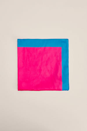 Pink/Blue Colorblock Satin Scarf