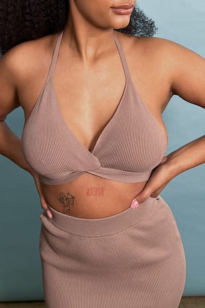 Taupe Fine Knitted Bralette