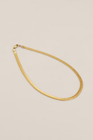 Gold Gold Plated Glossy Chubby Necklace