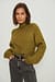 High Neck Ribbed Balloon Sleeve Sweater
