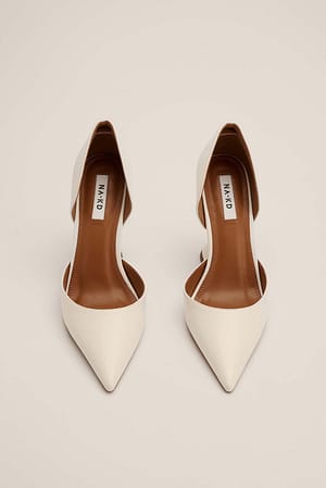 Offwhite Hourglass Pointy Pumps