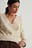 Melange Knitted Overlap Sweater