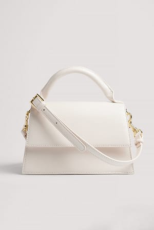 White/Gold Medium Compartment Bag