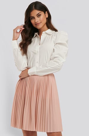 Dusty Pink Short Pleated Skirt