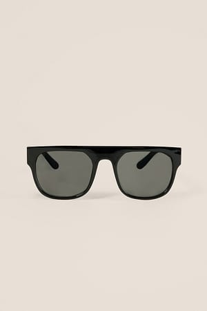 Black Straight Top Sunglasses